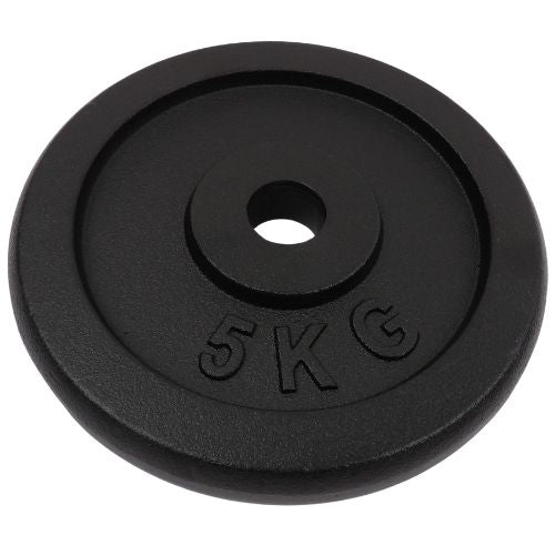 Vægtskive 5 kg, Sort Metal, Ø30 mm - NORDIC POWER