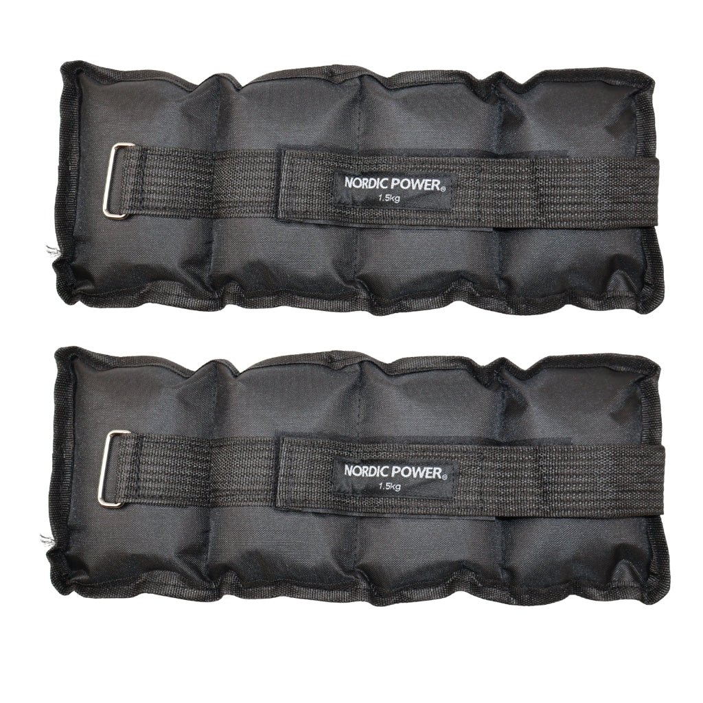 Ankelvægte 1,5 Kg. I sæt, Sort Oxford, 2 Stk - NORDIC POWER