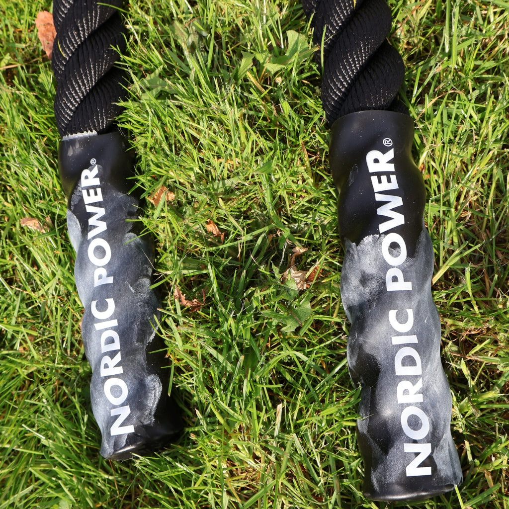 Battlerope 9 Meter, Ø50 mm, Sort med Gul snor - NORDIC POWER - TILBUD