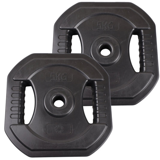 2 Stk. Bodypump Vægtskive 5 Kg. SORT - NORDIC POWER - Ø25 mm