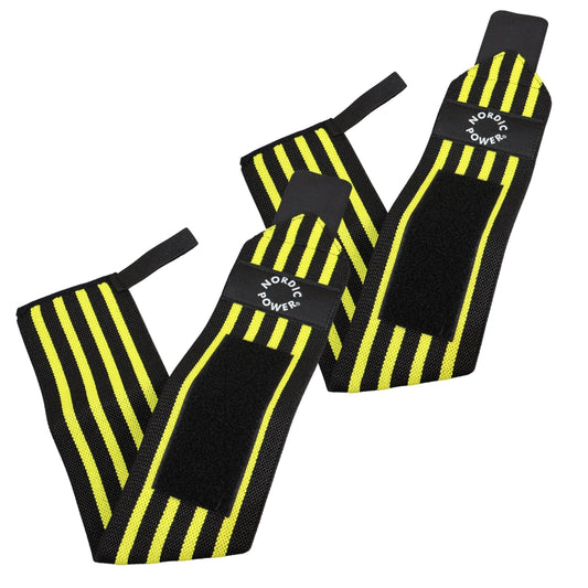2 Stk. Håndledsstøtte, Wrist Wrap Gule - NORDIC POWER