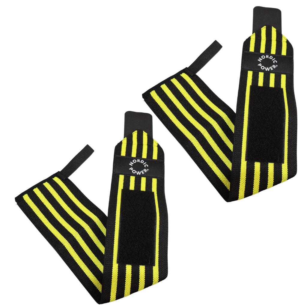 2 Stk. Håndledsstøtte, Wrist Wrap Gule - NORDIC POWER