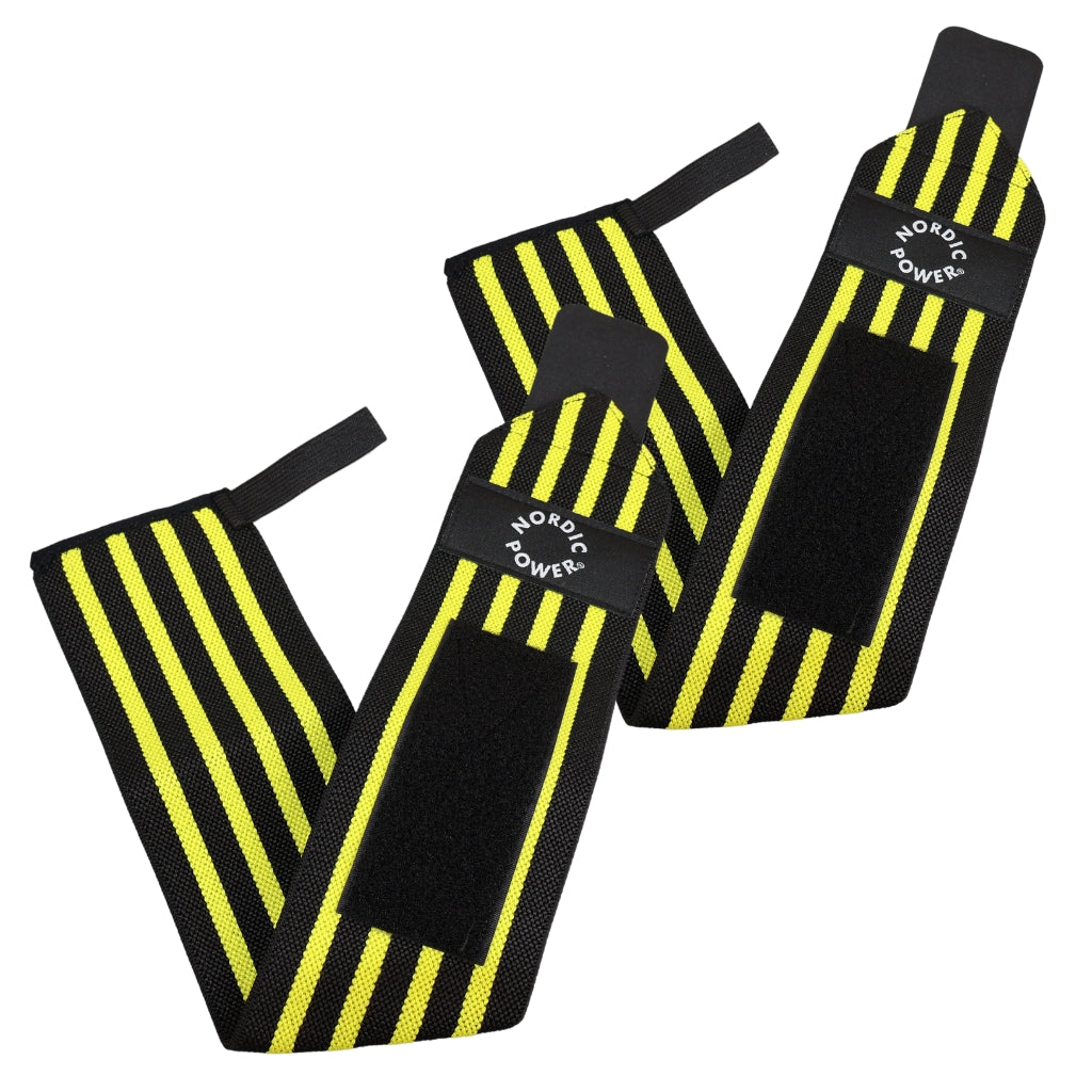 2 Stk. Håndledsstøtte, Wrist Wrap Gule - NORDIC POWER
