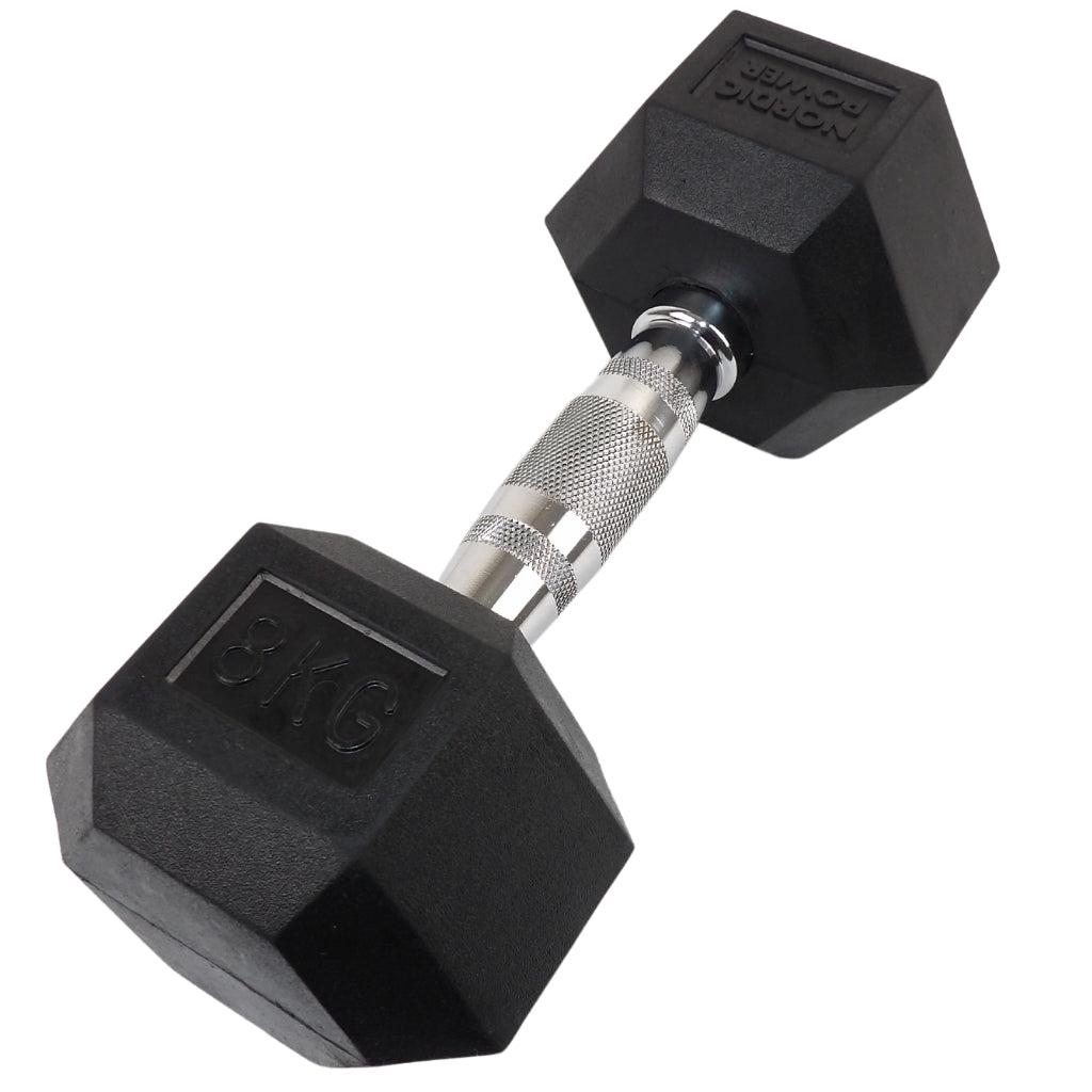 2 x 8 Kg. Hexagon Håndvægte - NORDIC POWER