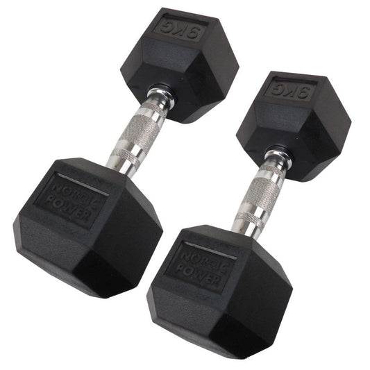 2 x 9 kg. Hexagon Håndvægte - NORDIC POWER