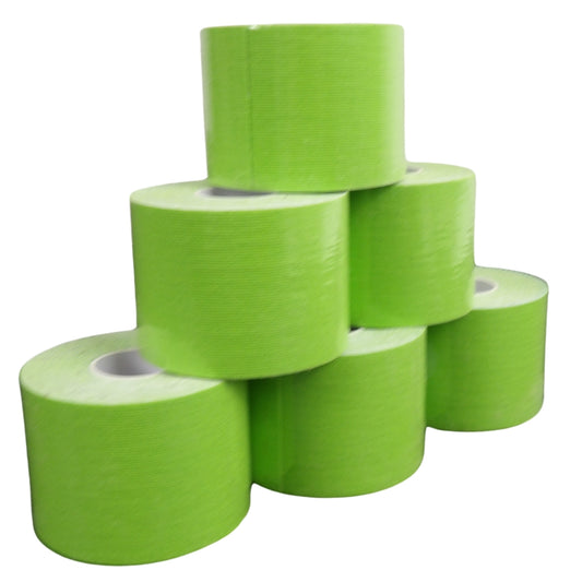 Sportstape Elastisk, 5 Cm x 5 Meter, Grøn - 6 Ruller
