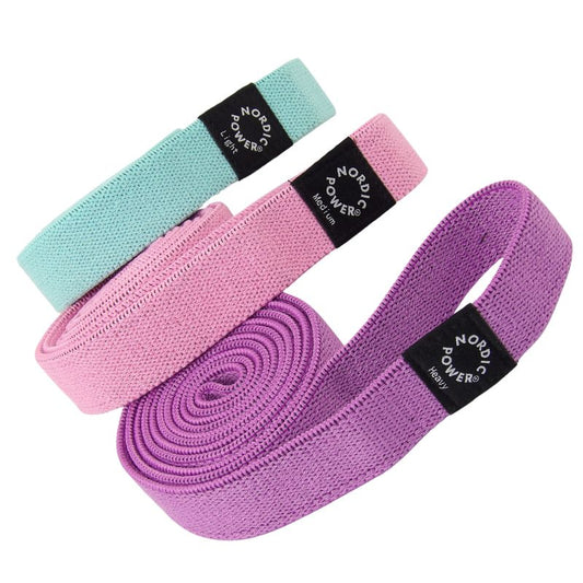 Strength Bands 3 pk. Lilla, Lyserød, Tyrkis - NORDIC POWER