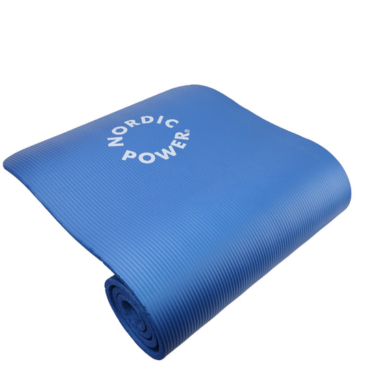 Træningsmåtte Blå 1.5 cm Tyk, med pose - NORDIC POWER