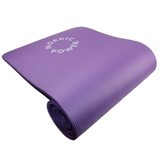 Træningsmåtte Lilla 1.5 cm Tyk, med pose - NORDIC POWER