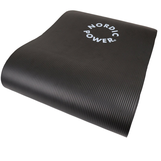 Træningsmåtte Sort 1.5 cm Tyk - NORDIC POWER - TILBUD