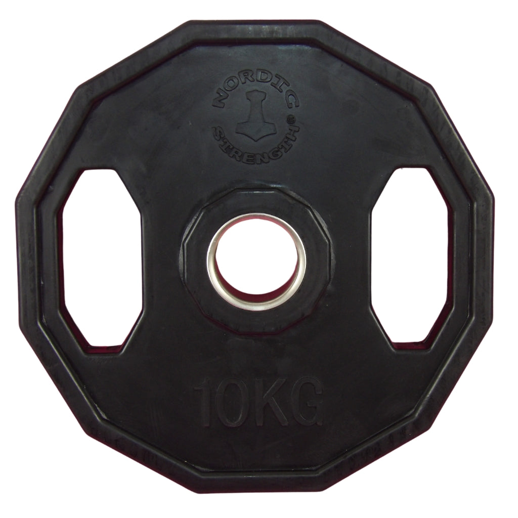 Vægtskive 10 Kg. Sort gummibelagt, Ø50 mm - Tilbud