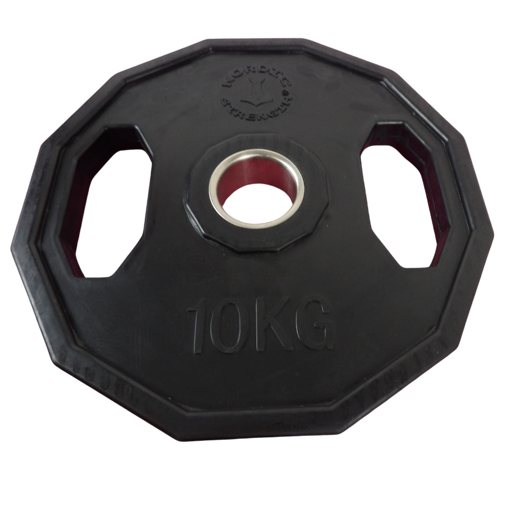 Vægtskive 10 Kg. Sort gummibelagt, Ø50 mm - Tilbud
