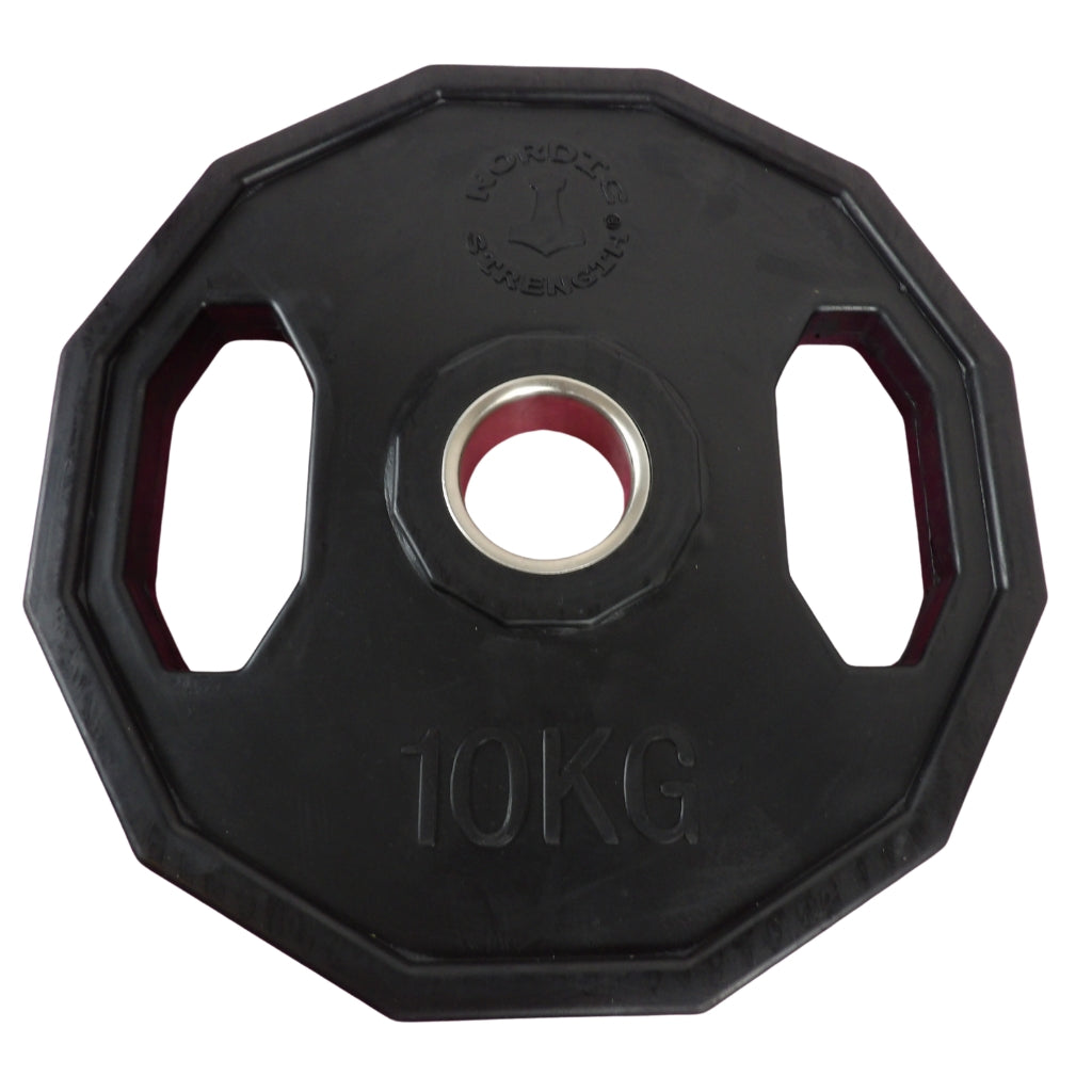 Vægtskive 10 Kg. Sort gummibelagt, Ø50 mm - Tilbud