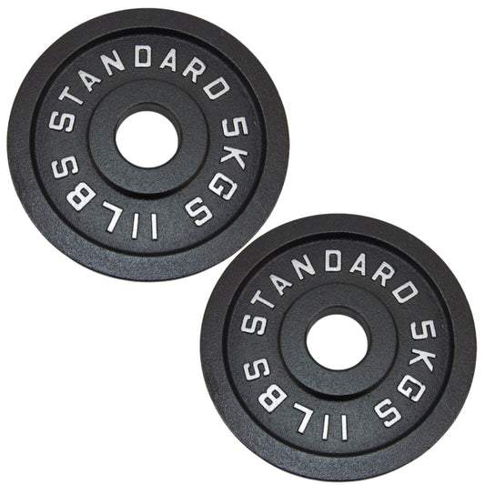 Vægtskive 5 Kg. Sort Metal 1 Stk. Ø50 mm  - NORDIC POWER