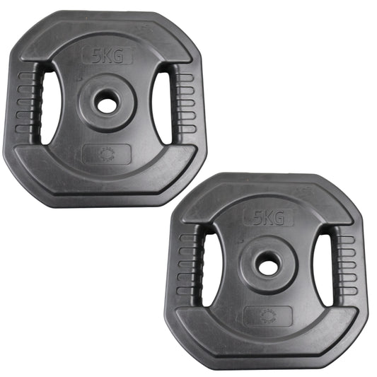 2 Stk. Bodypump Vægtskive 5 Kg. SORT - NORDIC POWER - Ø25 mm
