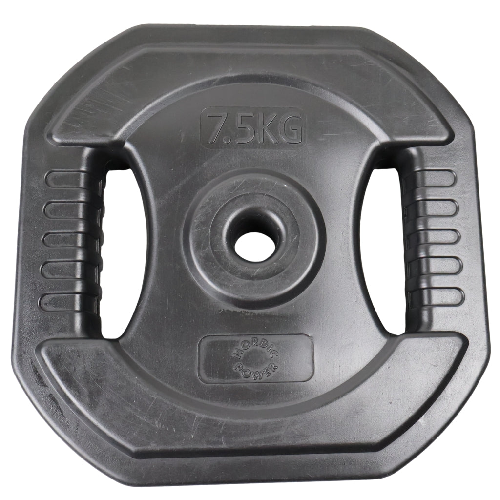 2 Stk. Bodypump Vægtskiver 7.5 Kg. SORTE, Ø25 mm - NORDIC POWER