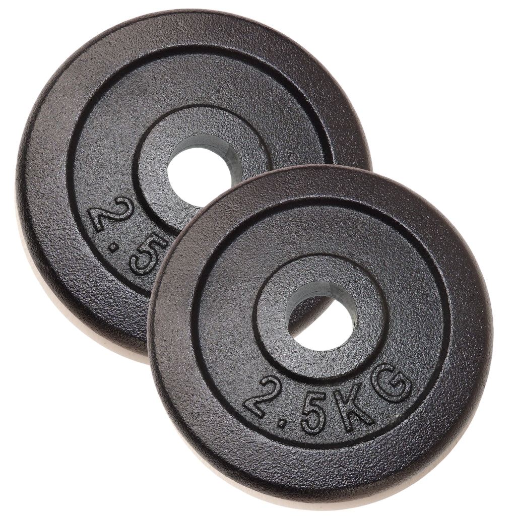 Vægtskivesæt 2 x 2.5 kg. Sort Metal, Ø30 mm - NORDIC POWER
