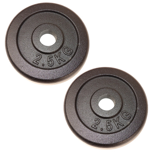 Vægtskivesæt 2 x 2.5 kg. Sort Metal, Ø30 mm - NORDIC POWER