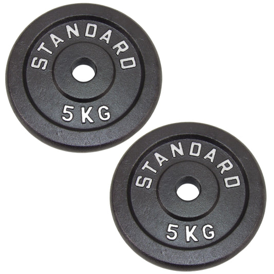 Vægtskive 5 kg, Sort Metal, Ø30 mm - NORDIC POWER