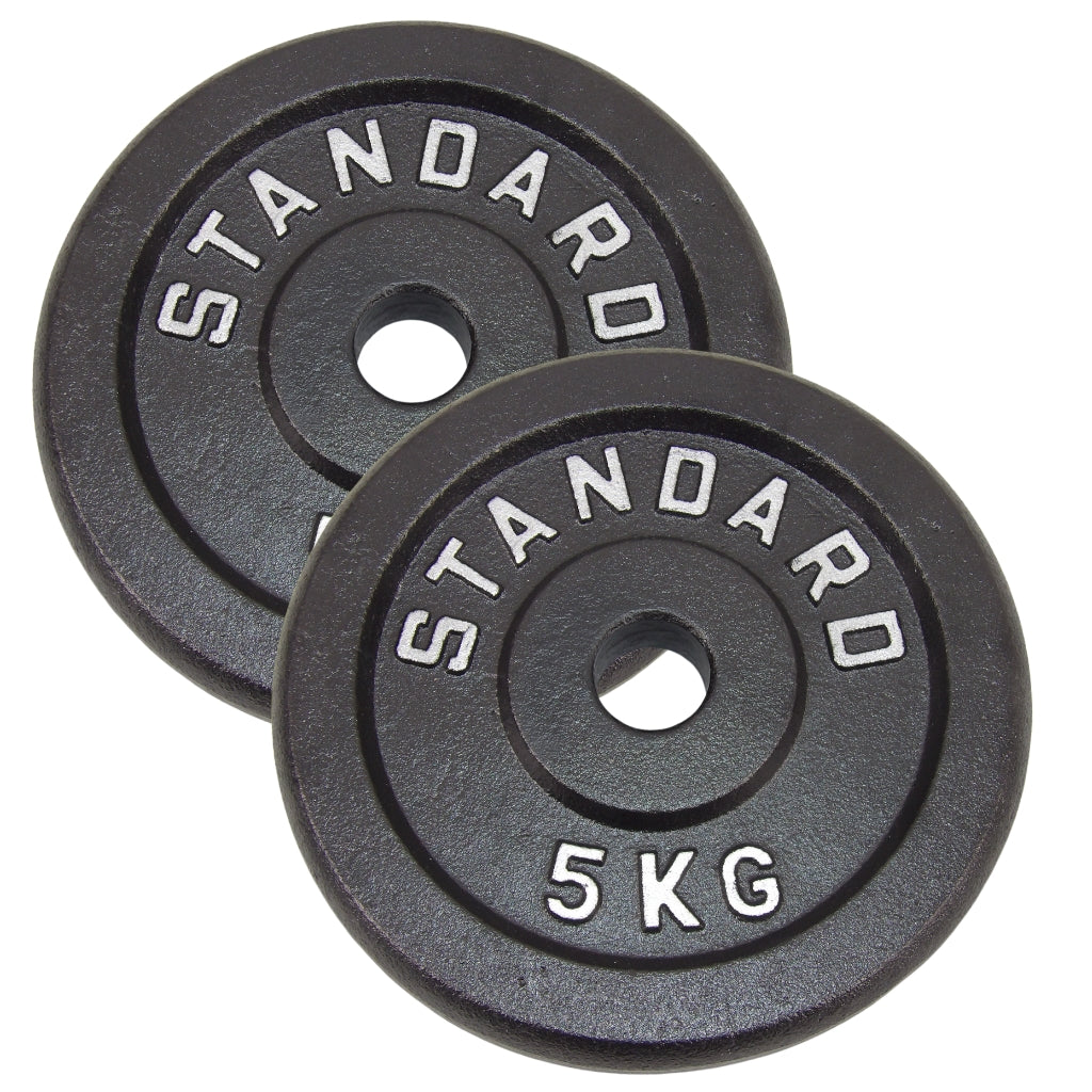 Vægtskive 5 kg, Sort Metal, Ø30 mm - NORDIC POWER