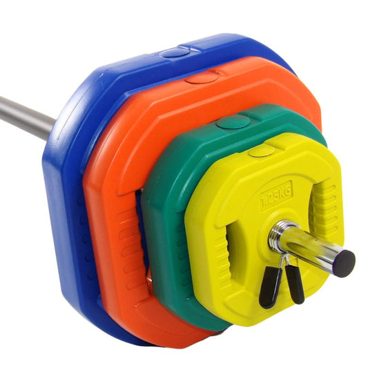 Bodypump Sæt 35 kg. Med Blå 7.5 kg. Skiver - NORDIC POWER - Ø25 mm.