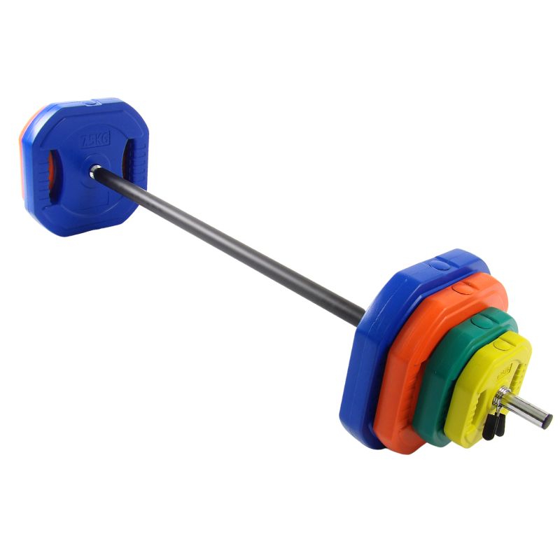Bodypump Sæt 35 kg. Med Blå 7.5 kg. Skiver - NORDIC POWER - Ø25 mm.