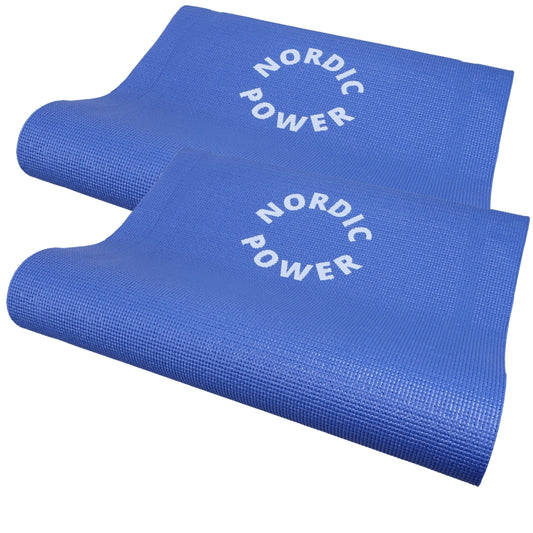 2 Stk. Yogamåtte Blå 6 mm - NORDIC POWER