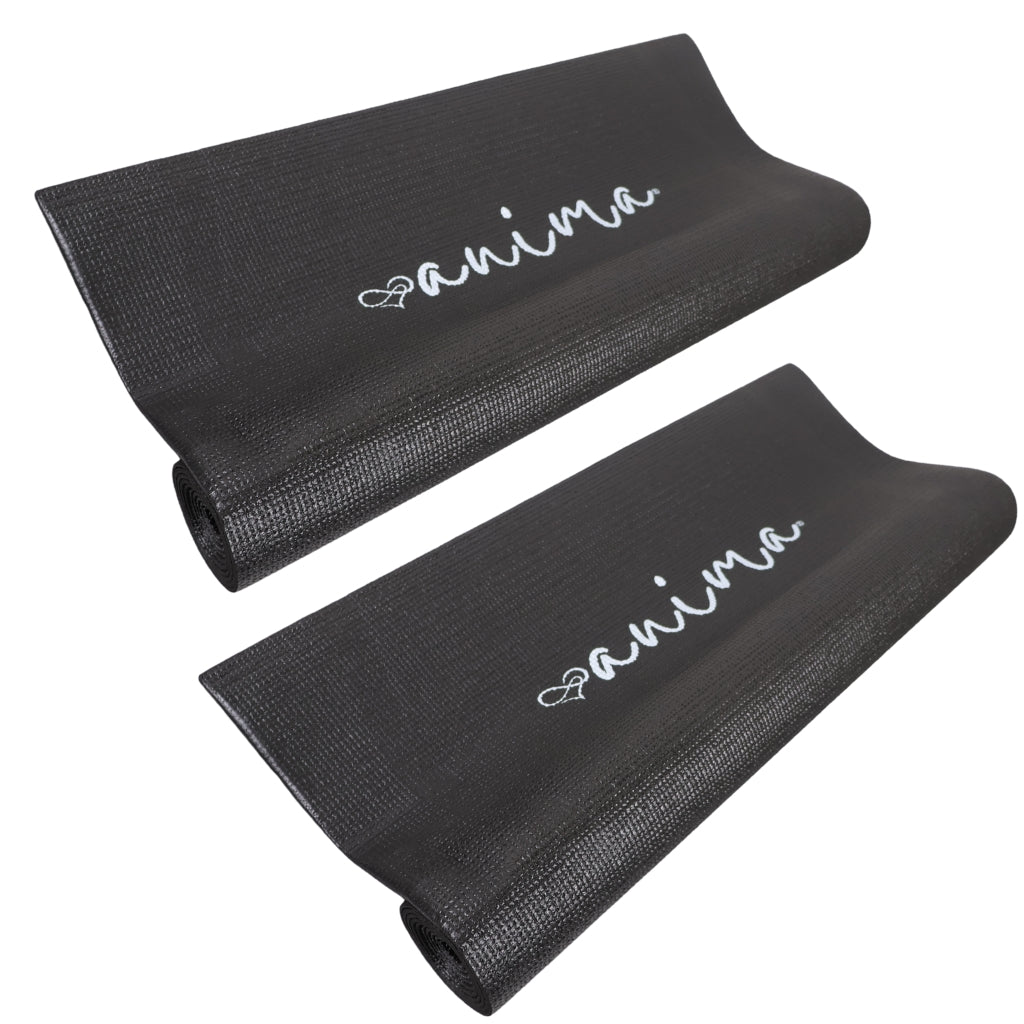 2 Stk. Yogamåtte Sort 3 mm - ANIMA