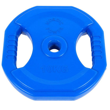 Bodypump Vægtskive 10 kg. Blå, PRO - NORDIC POWER - 1 Stk - Ø30 mm.
