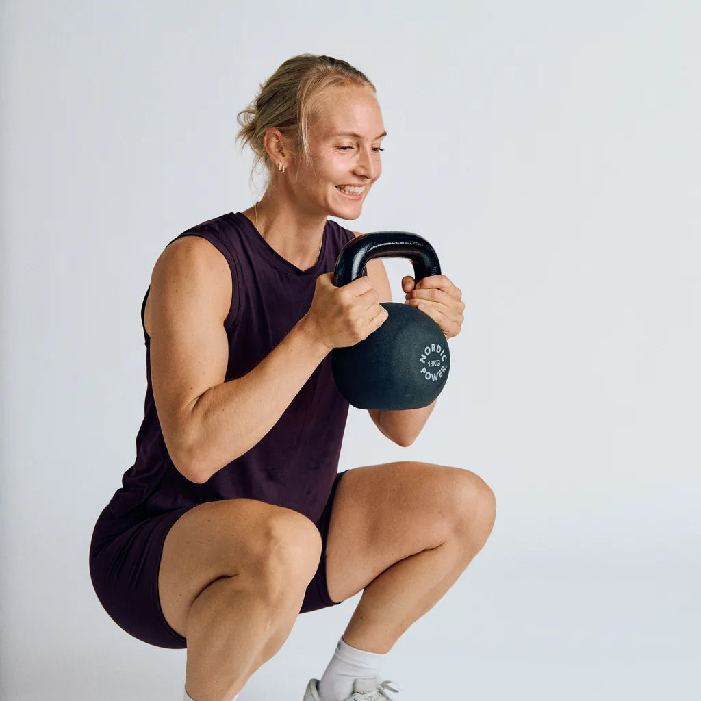 Kettlebell 18 Kg. Støbejern og Neopren - NORDIC POWER