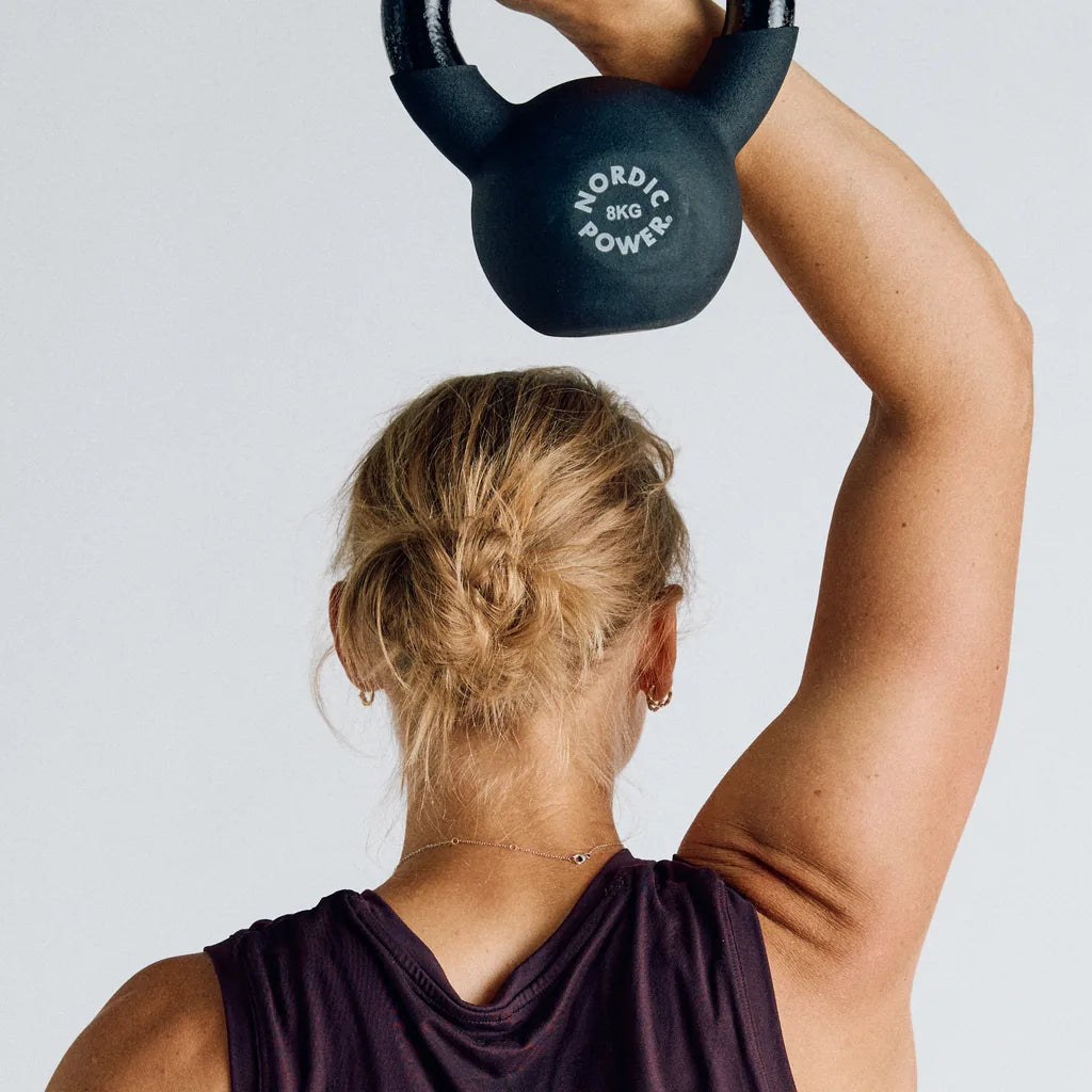 Kettlebell 8 Kg. Støbejern og Neopren - NORDIC POWER