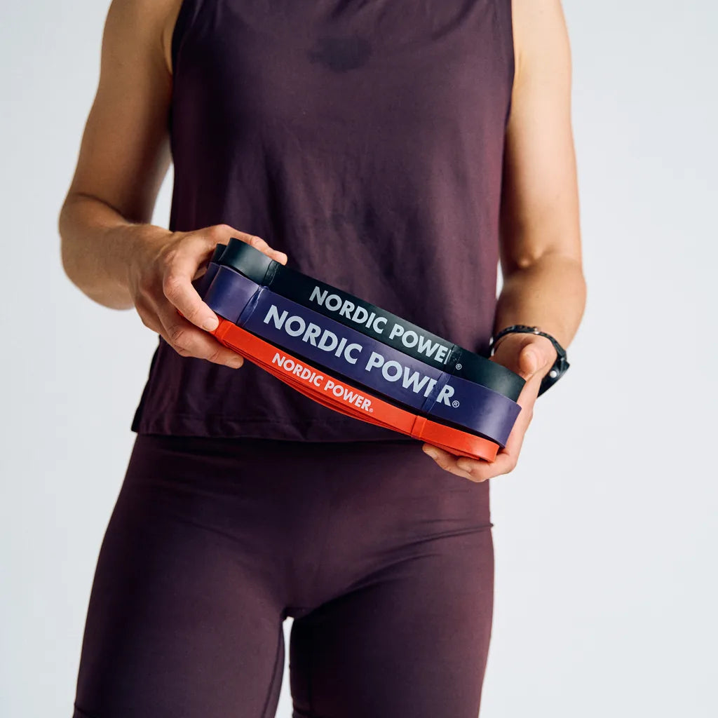 Strength Band 3 Pk. Rød, Sort, Lilla i Latex - NORDIC POWER