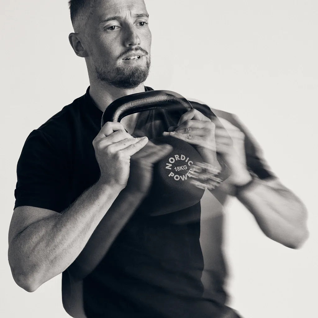 Kettlebell 18 Kg. Støbejern og Neopren - NORDIC POWER