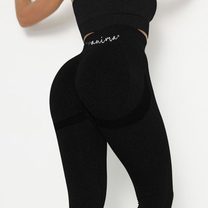 Tights Sorte Højtaljede Med Scrunch Butt Line Medium - ANIMA