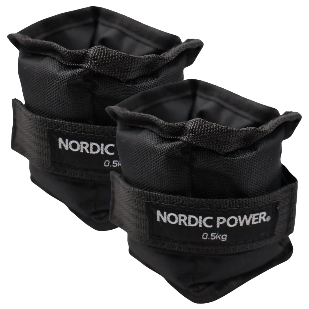 Ankelvægte 0,5 Kg. I sæt, Sort Oxford, 2 Stk - NORDIC POWER