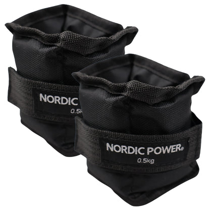 Ankelvægte 0,5 Kg. I sæt, Sort Oxford, 2 Stk - NORDIC POWER
