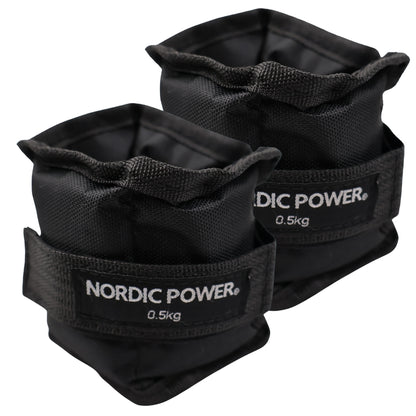 Ankelvægte 0,5 Kg. I sæt, Sort Oxford, 2 Stk - NORDIC POWER