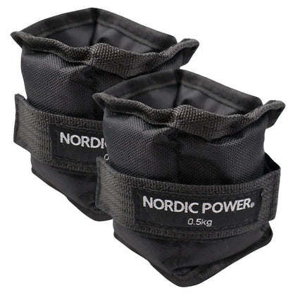 Ankelvægte 0,5 Kg. I sæt, Sort Oxford, 2 Stk - NORDIC POWER