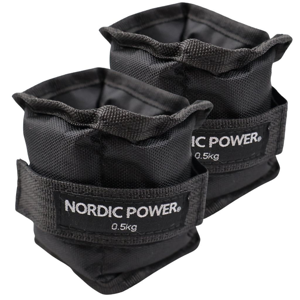 Ankelvægte 0,5 Kg. I sæt, Sort Oxford, 2 Stk - NORDIC POWER
