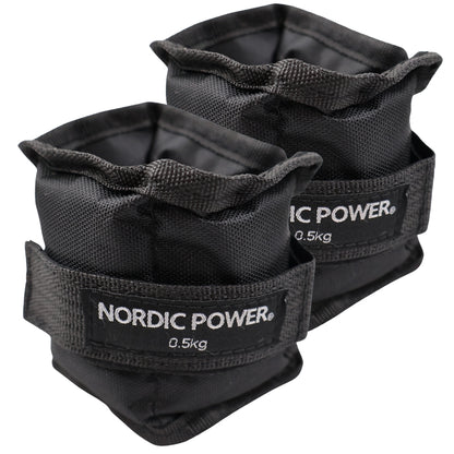 Ankelvægte 0,5 Kg. I sæt, Sort Oxford, 2 Stk - NORDIC POWER