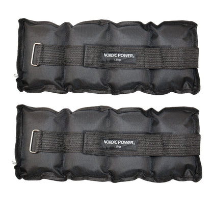 Ankelvægte 1,5 Kg. I sæt, Sort Oxford, 2 Stk - NORDIC POWER