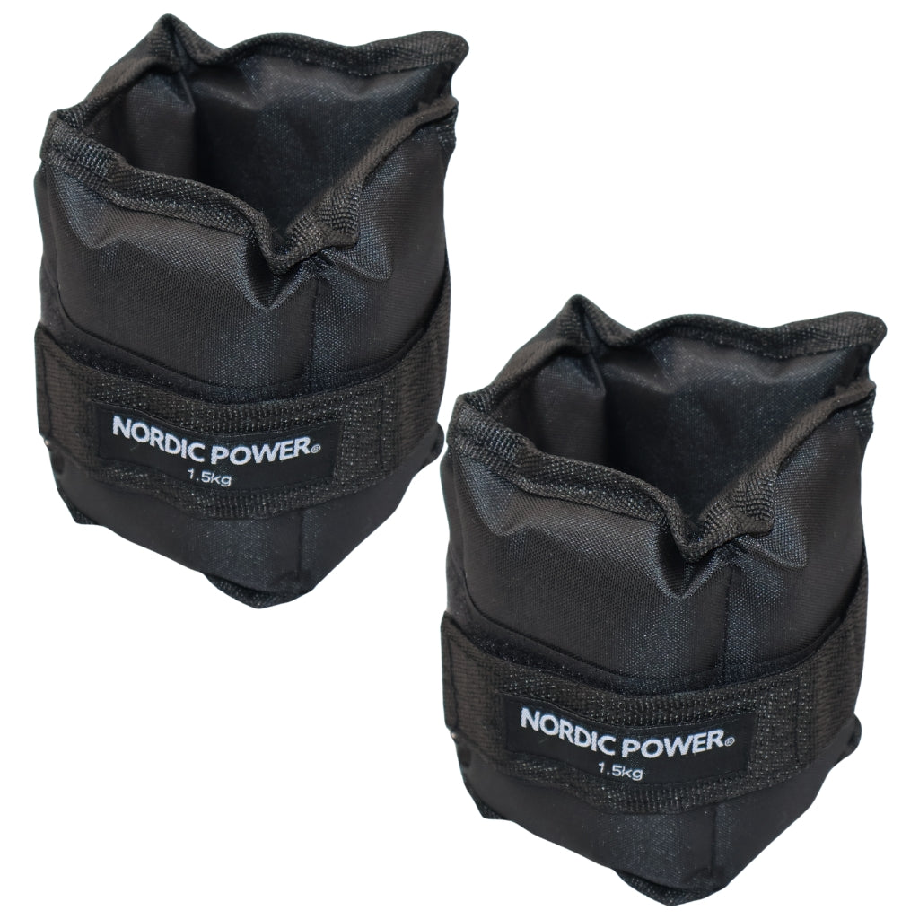 Ankelvægte 1,5 Kg. I sæt, Sort Oxford, 2 Stk - NORDIC POWER