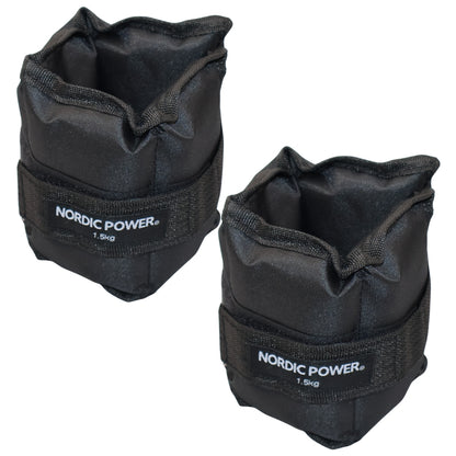 Ankelvægte 1,5 Kg. I sæt, Sort Oxford, 2 Stk - NORDIC POWER