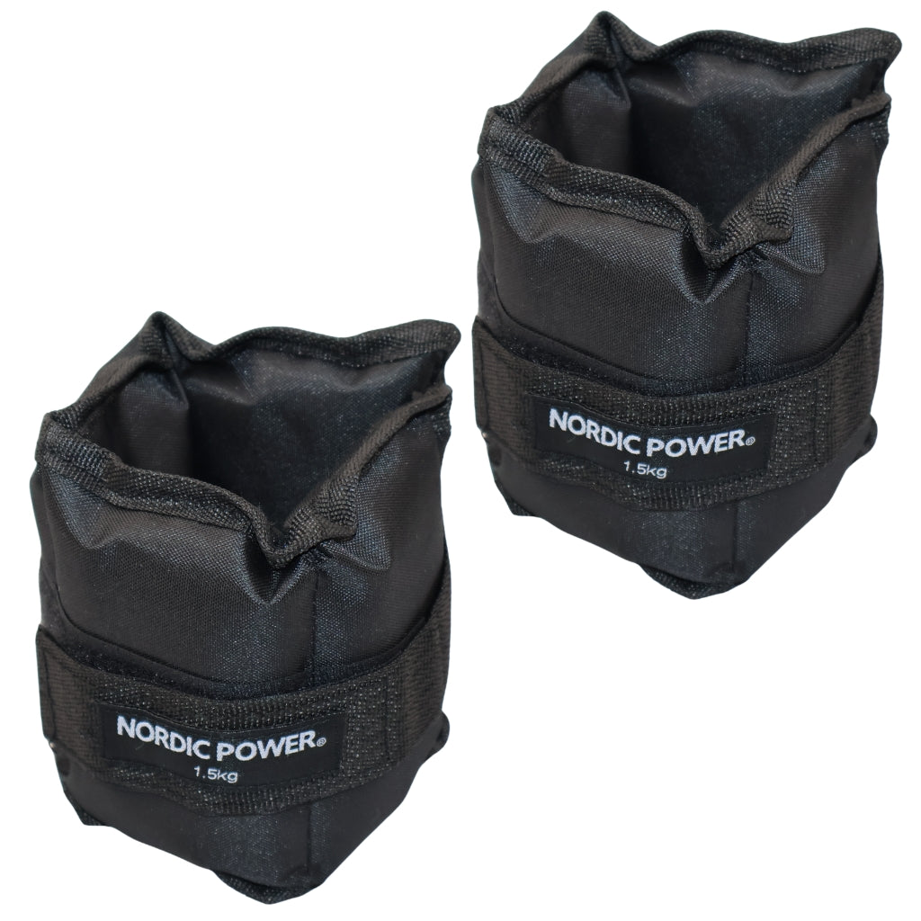 Ankelvægte 1,5 Kg. I sæt, Sort Oxford, 2 Stk - NORDIC POWER