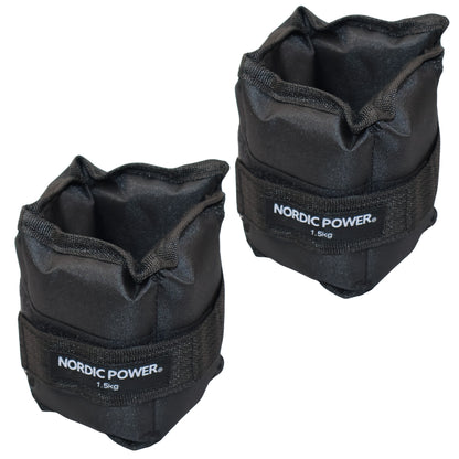 Ankelvægte 1,5 Kg. I sæt, Sort Oxford, 2 Stk - NORDIC POWER