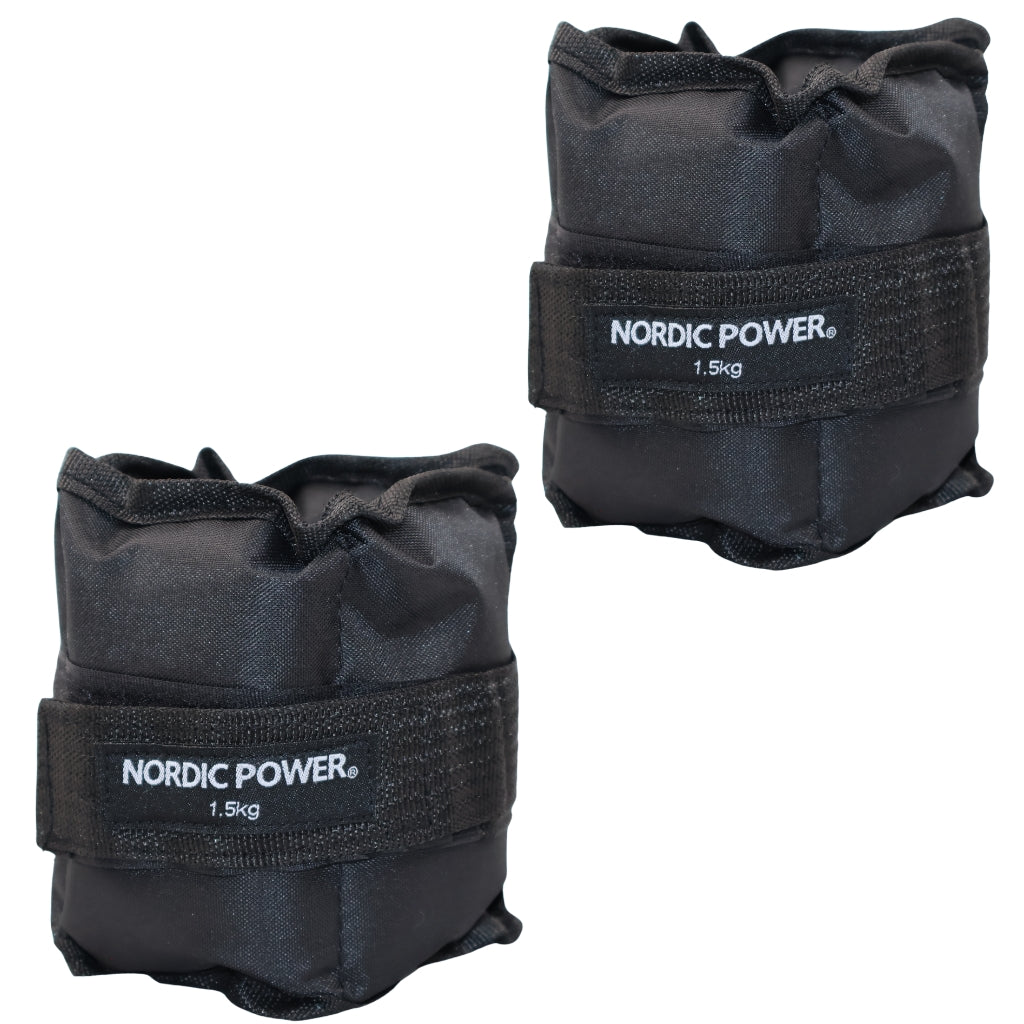 Ankelvægte 1,5 Kg. I sæt, Sort Oxford, 2 Stk - NORDIC POWER