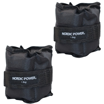 Ankelvægte 1,5 Kg. I sæt, Sort Oxford, 2 Stk - NORDIC POWER