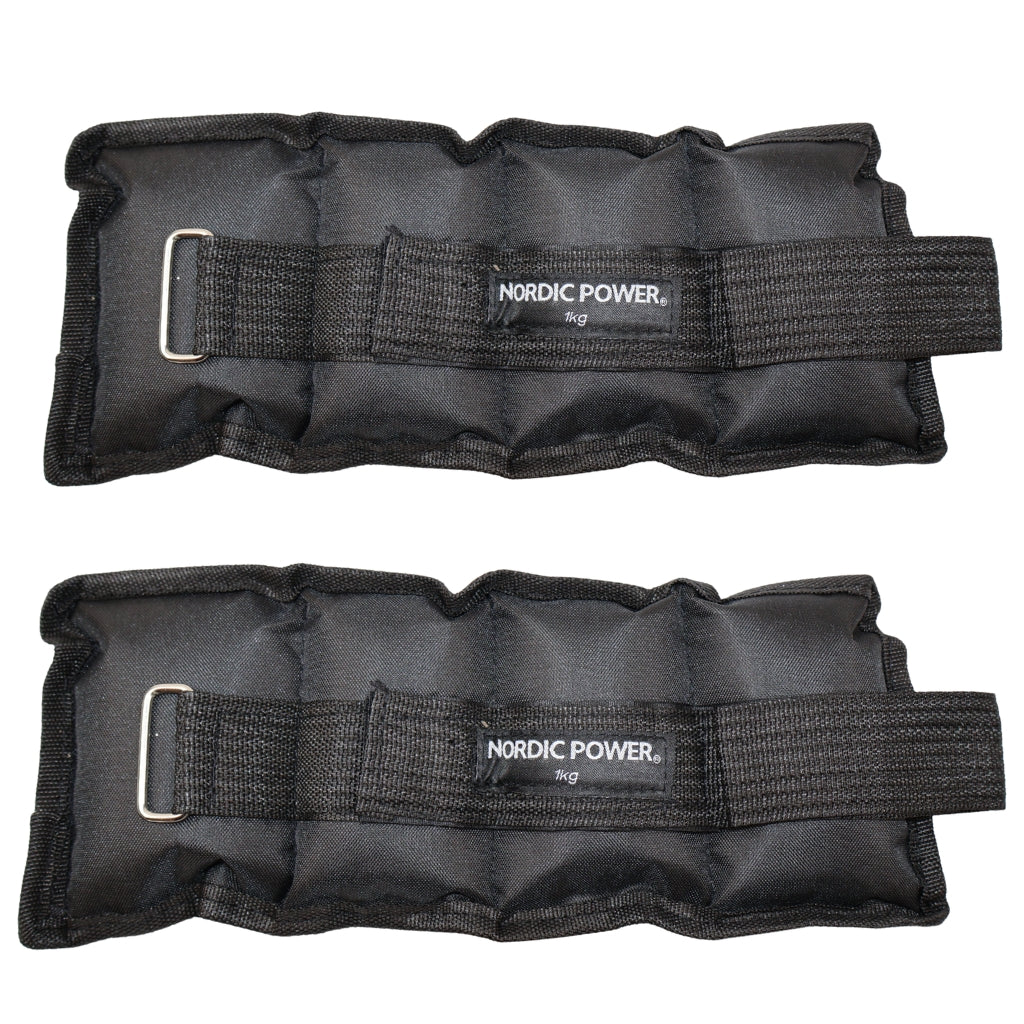 Ankelvægte 1 Kg. I sæt, Sort Oxford, 2 Stk - NORDIC POWER