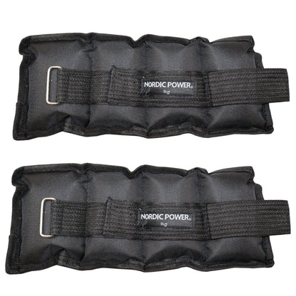 Ankelvægte 1 Kg. I sæt, Sort Oxford, 2 Stk - NORDIC POWER