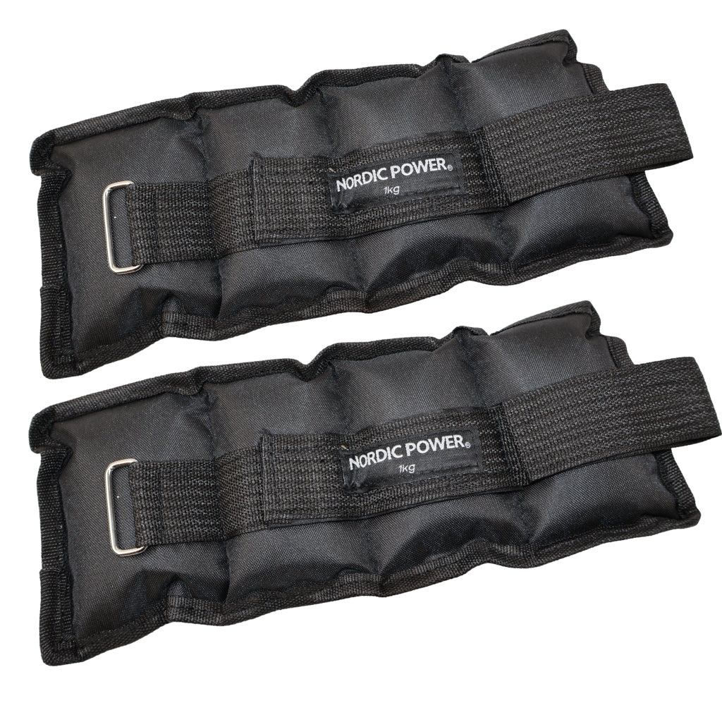 Ankelvægte 1 Kg. I sæt, Sort Oxford, 2 Stk - NORDIC POWER